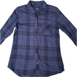 Rails Women’s Plaid Button Down Up Hunter Shirt Charcoal Black Sz Medium